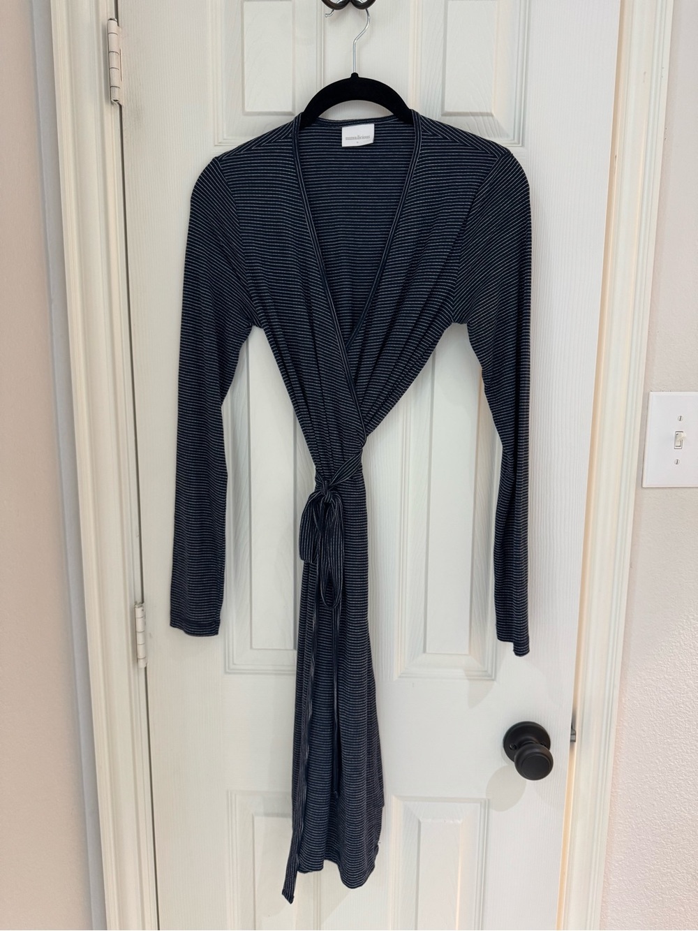 Mamalicious Maternity Navy and White Striped Dress - size Small